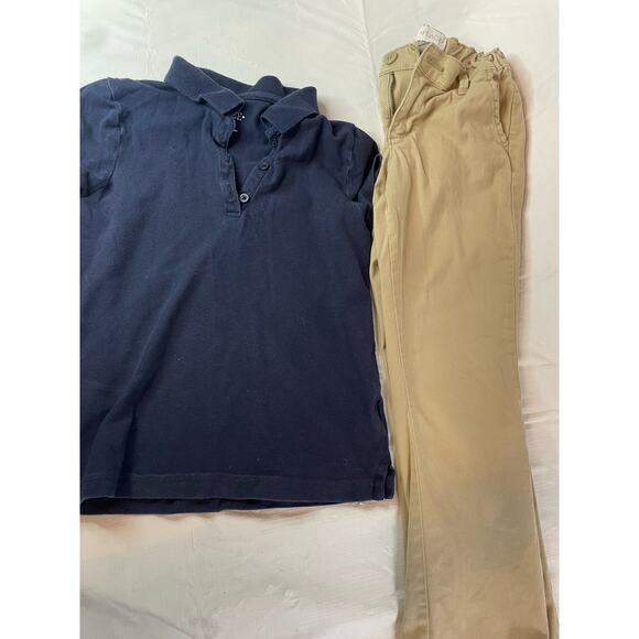 Girl's 8 School Uniform Khaki Pant Navy Polo GUC The Children's Place - Picture 1 of 7